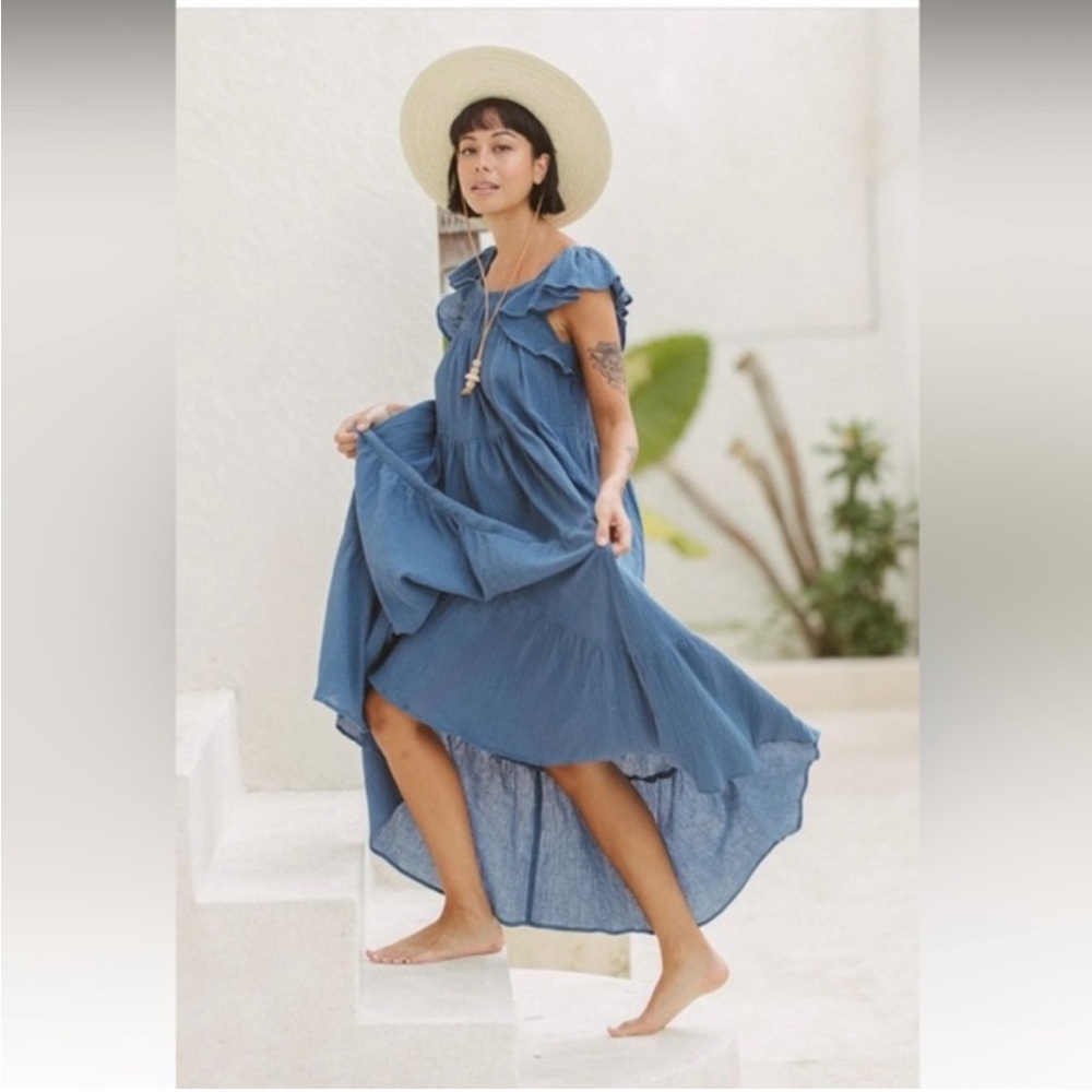 MYRAH PENALOZA ANNA YEMAYA GOWN - INDIGO BLUE - O/S